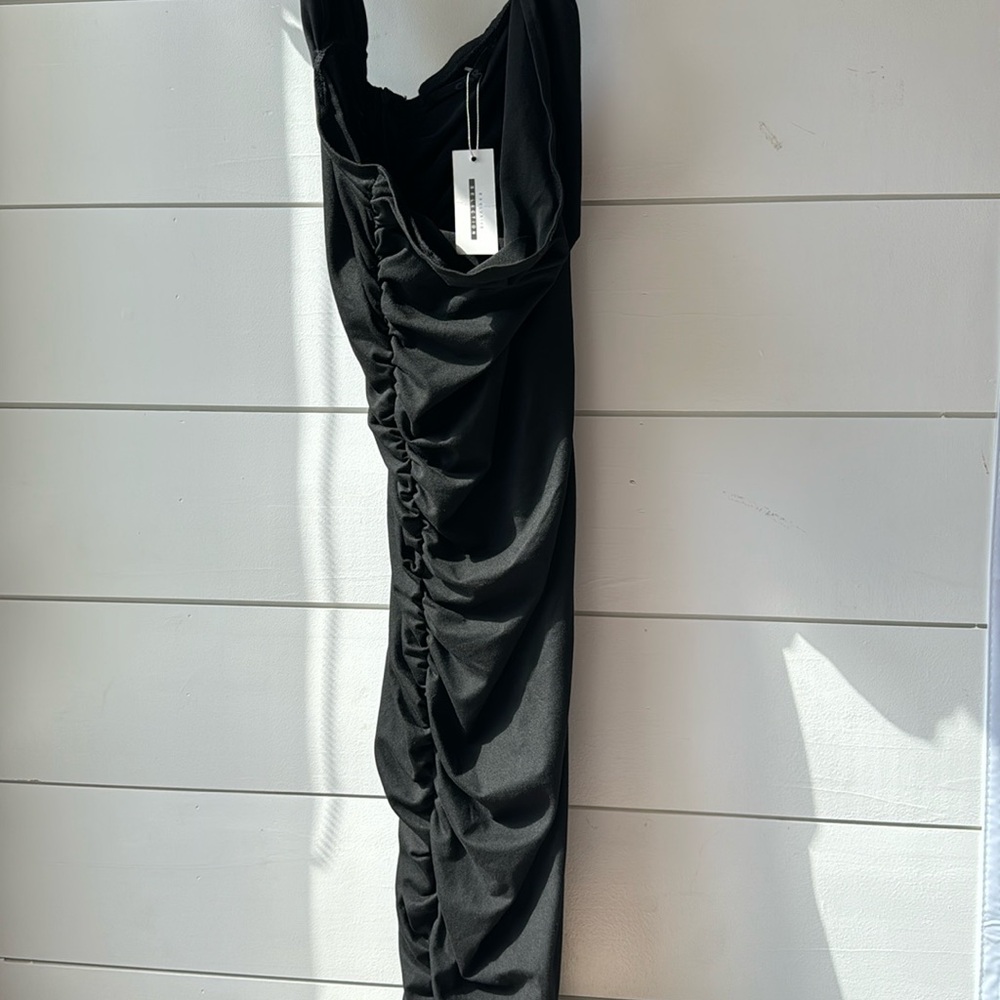 Medium, black long soft dress